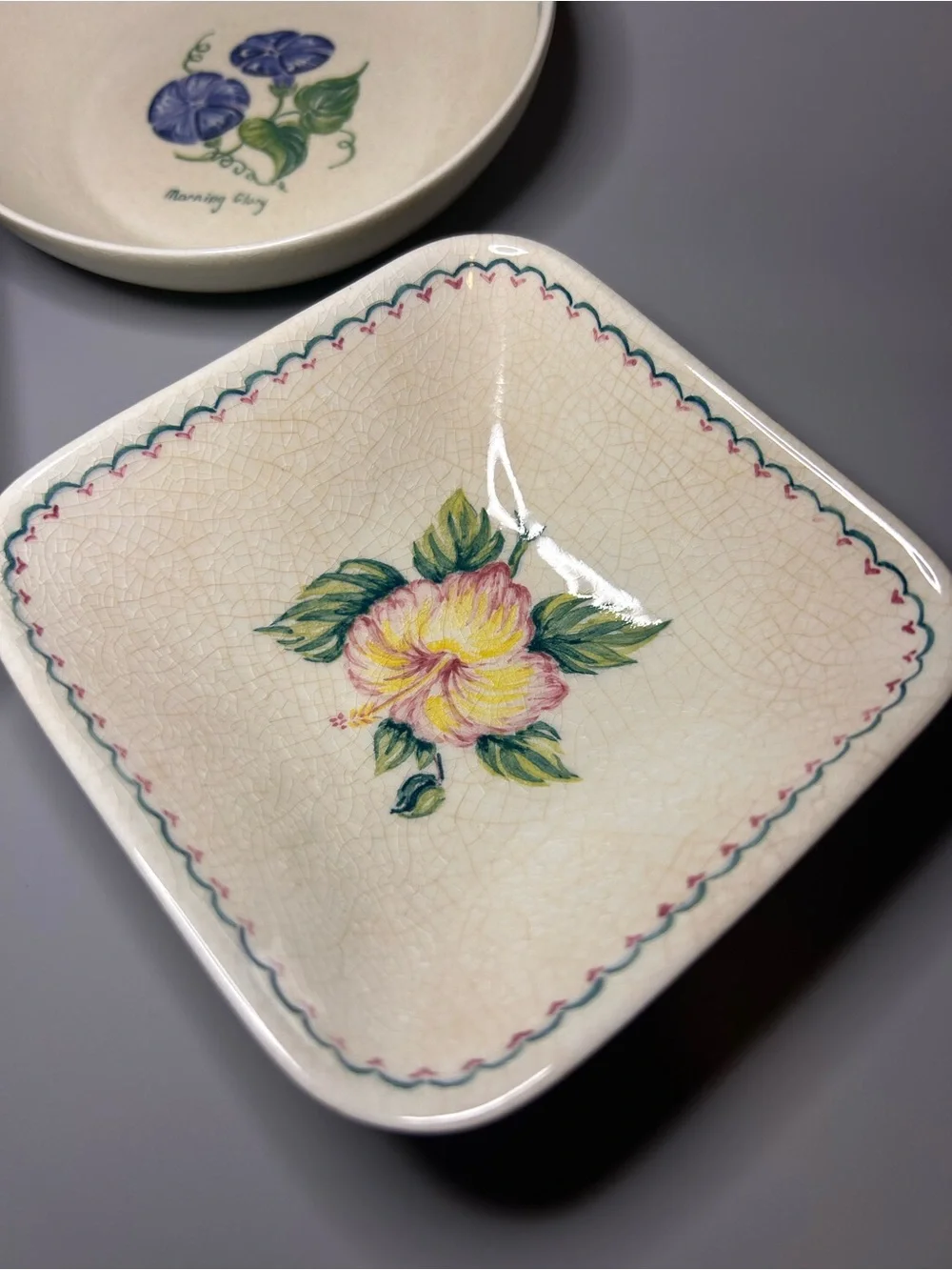 Lot Of 3 Marlborough Floral Dishes Vintage Rustic‎ Cottagecore Trinket Ceramic